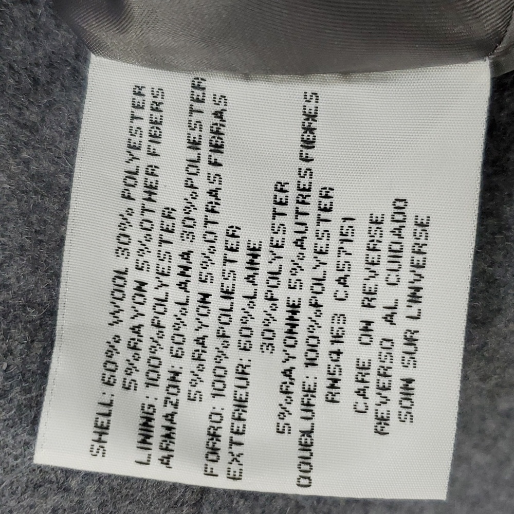 Kenneth Cole New York coat women's size 10 gray wool blend zip off hood pockets - Picture 7 of 13